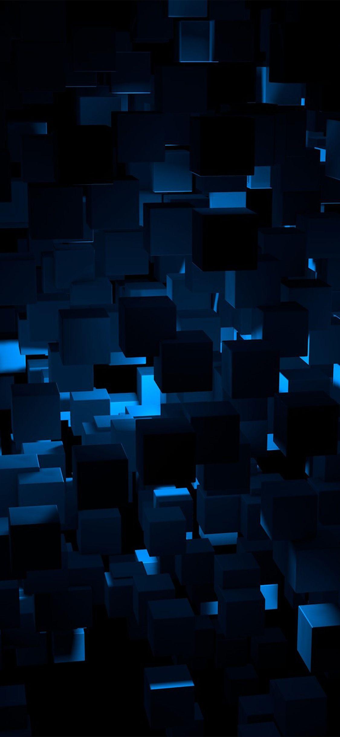 1125x2436 Dark Blue Abstract Phone Wallpaper