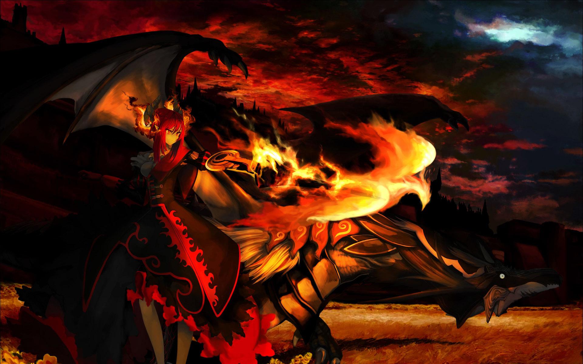 The Red evil anime dark fire HD phone wallpaper  Peakpx