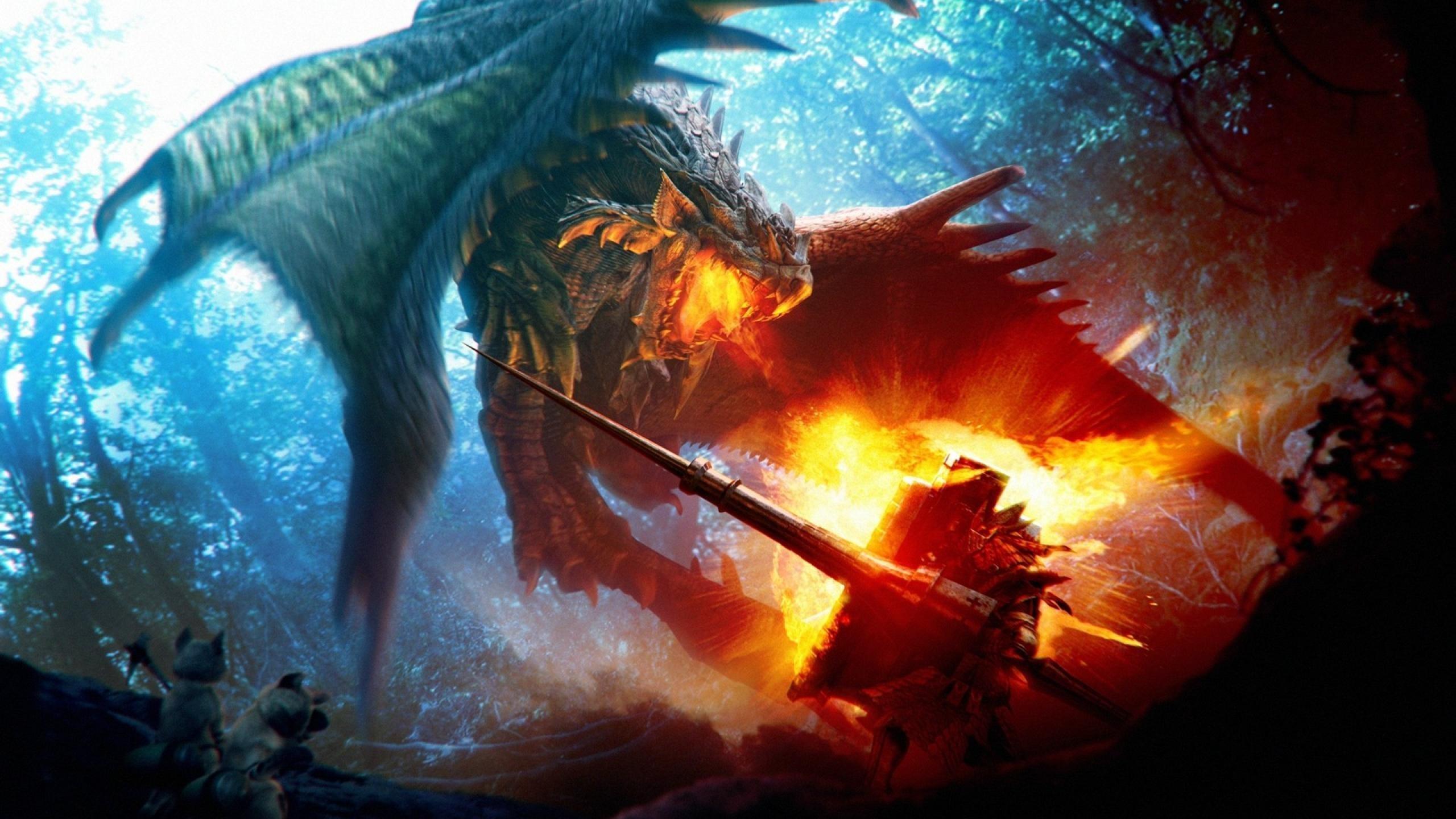 2560x1440 Red Dragon Wallpaper HD
