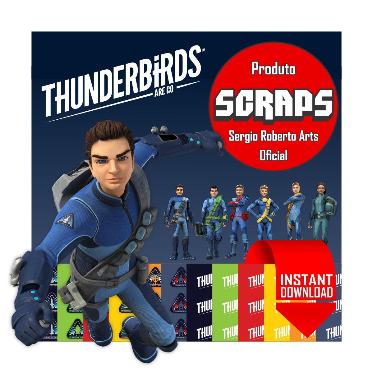 1200x1200 Thunderbirds Are Go Clipart and Digital Papers Scrapbook Kit