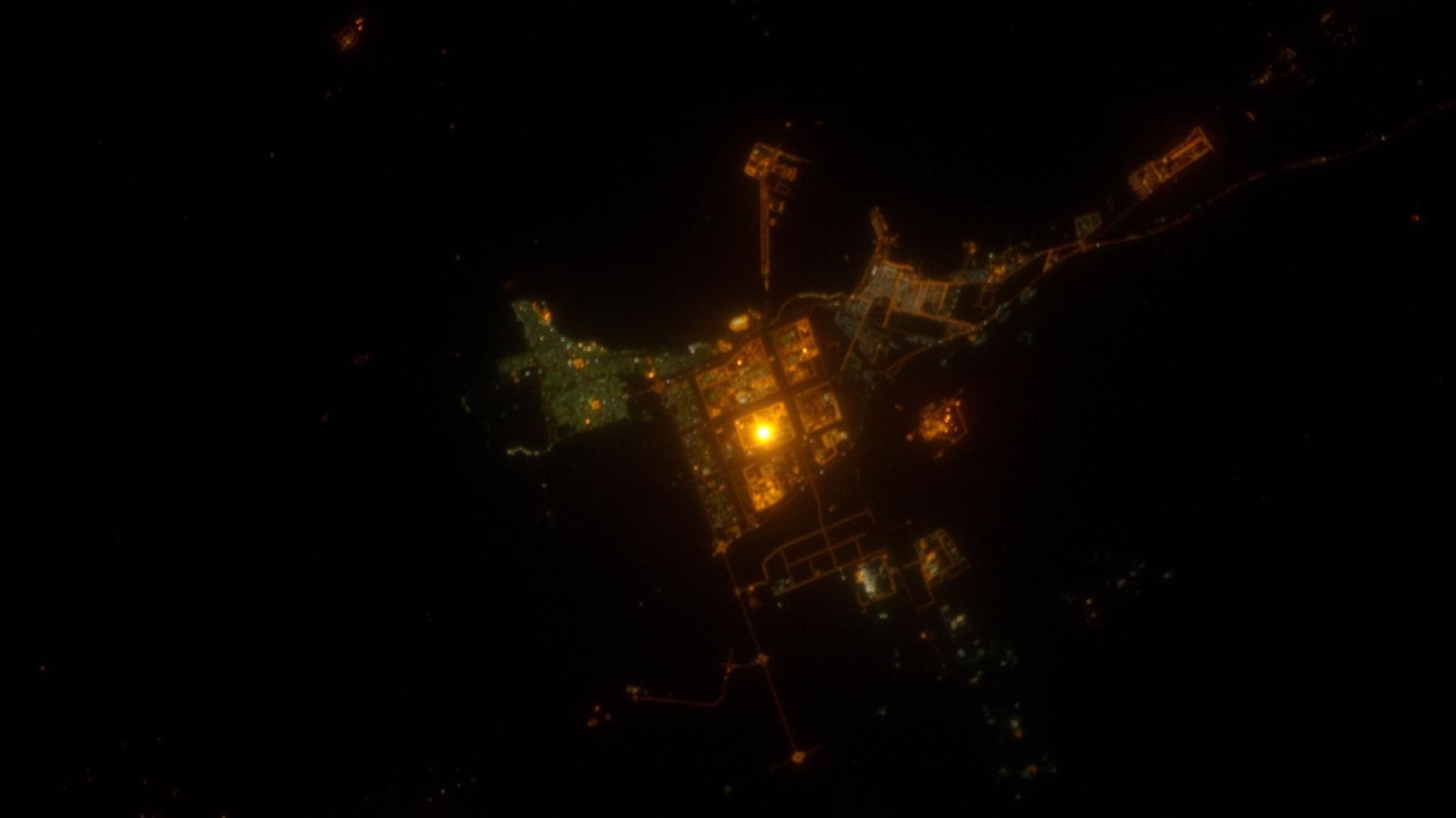 1920x1080 Cityscapes night nasa satellite saudi arabia wallpaper