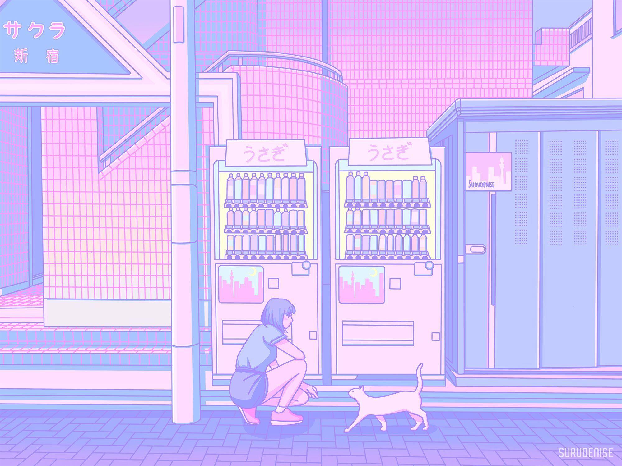 aesthetic Pink Wallpaper Lofi retro anime かわいいデザイン Poster for Sale by  MandalaCorner  Redbubble