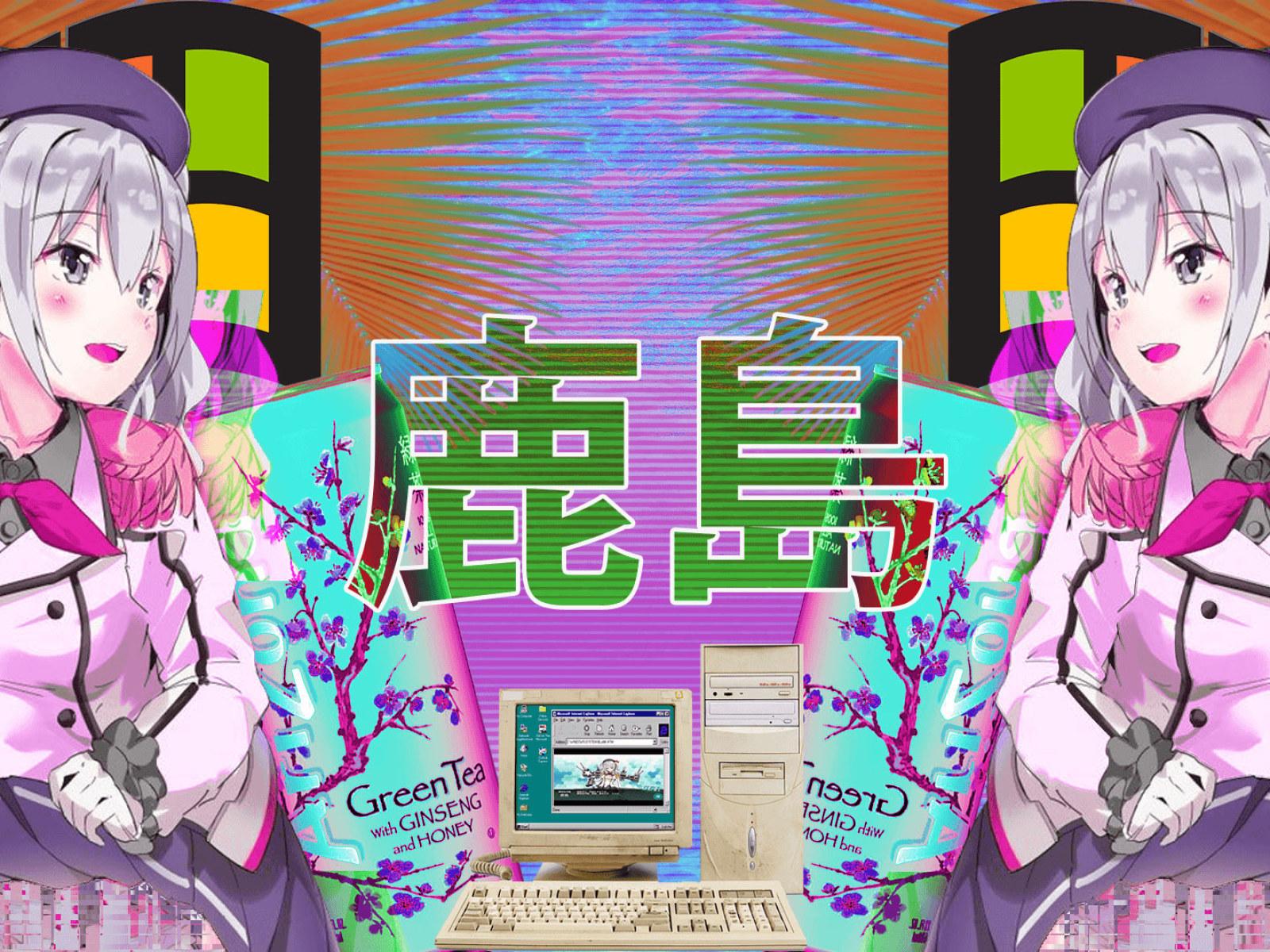 1600x1200 Vaporwave Retro Anime Aesthetic Desktop Wallpaper • Wallpaper For You