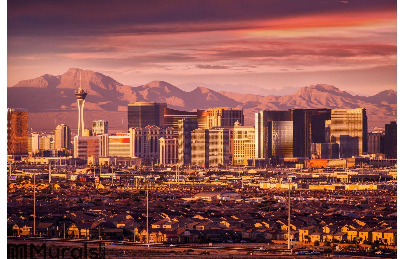 1400x900 Las Vegas Strip Skyline Wall Mural