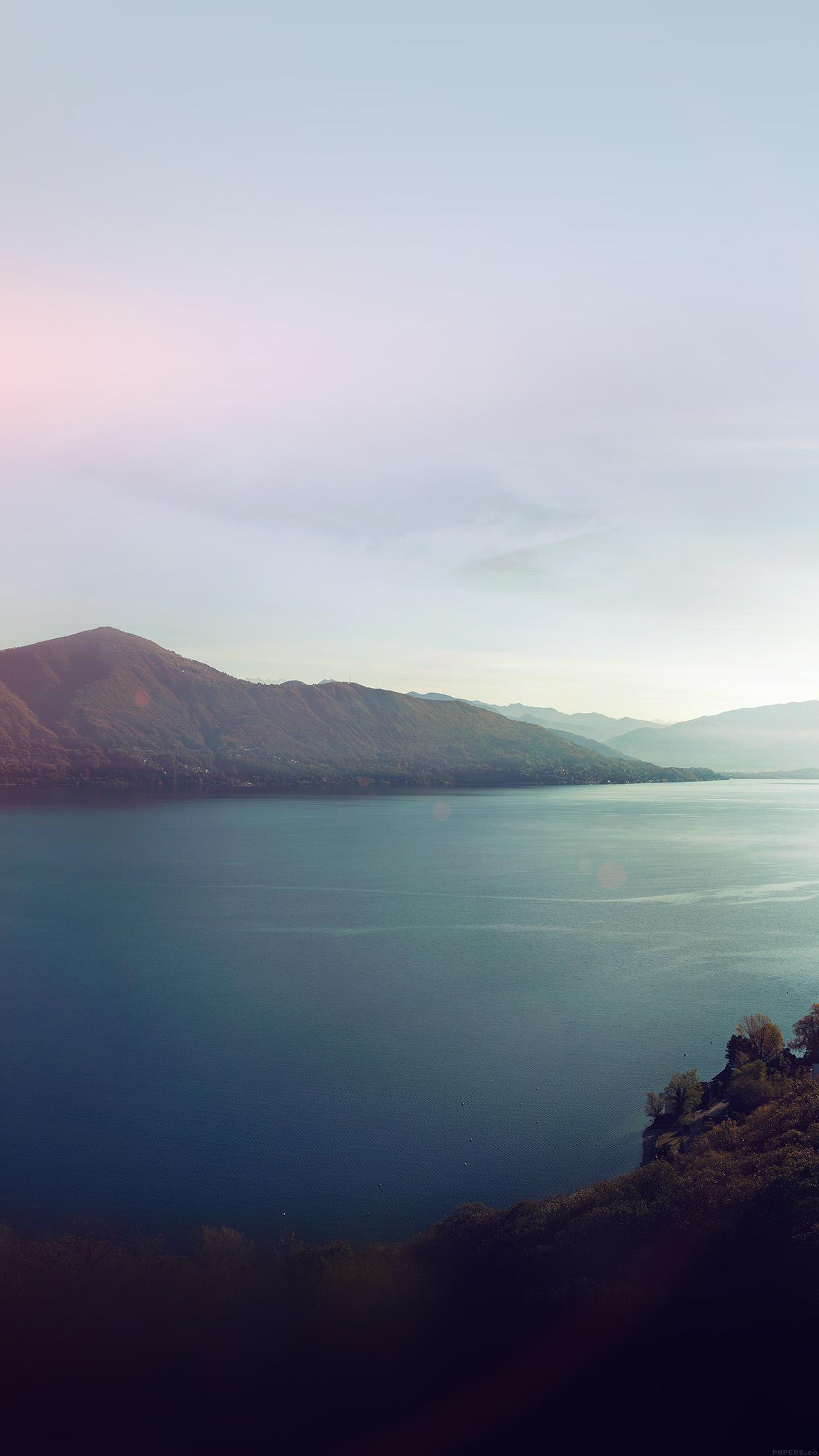 1242x2208 iPhone X wallpaper. sky blue lake sea nature calm day flare