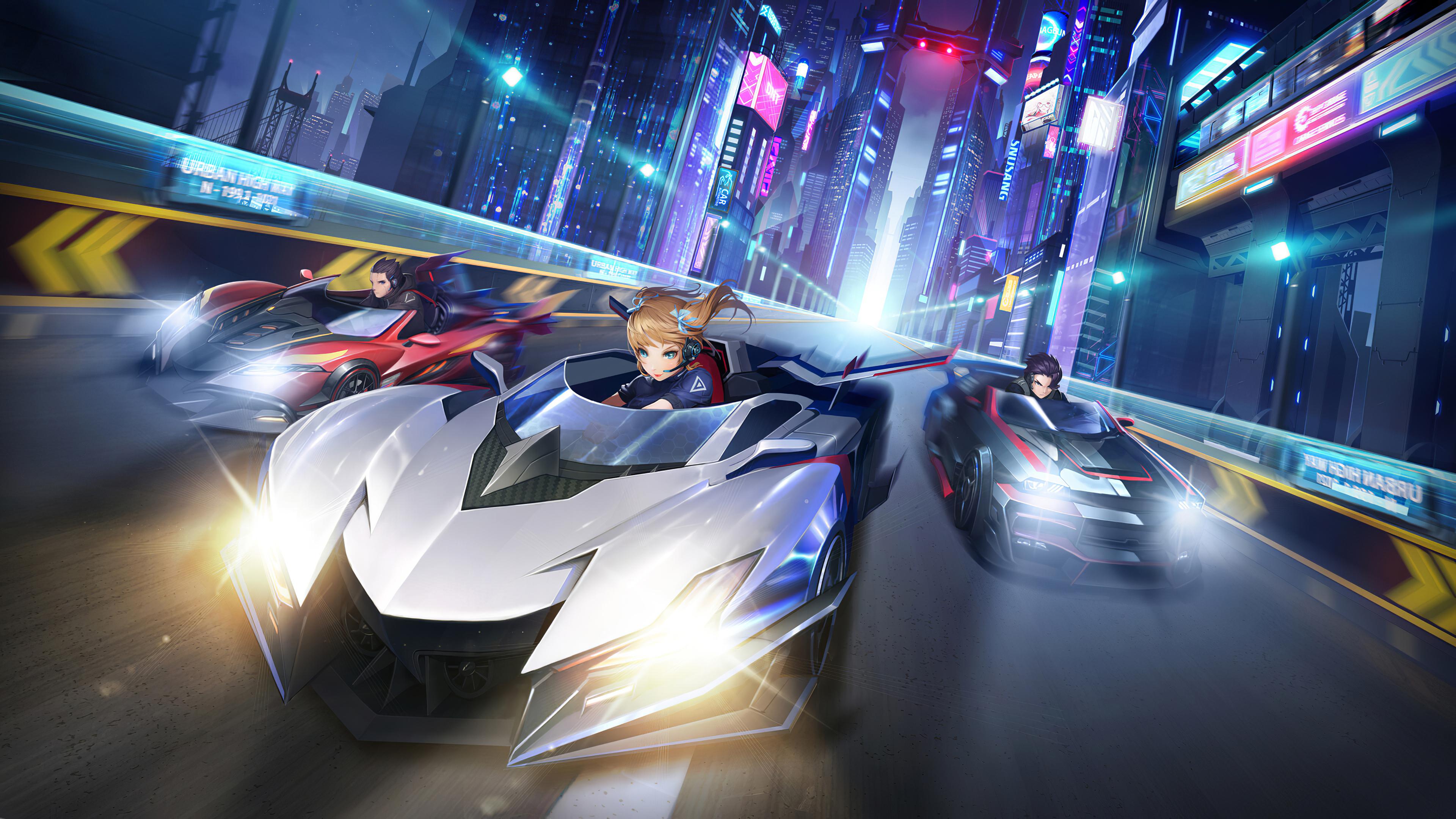 3840x2160 City Street Racing Anime 4k Laptop Full HD 1080P HD 4k Wallpaper, Image, Background, Photo and Picture