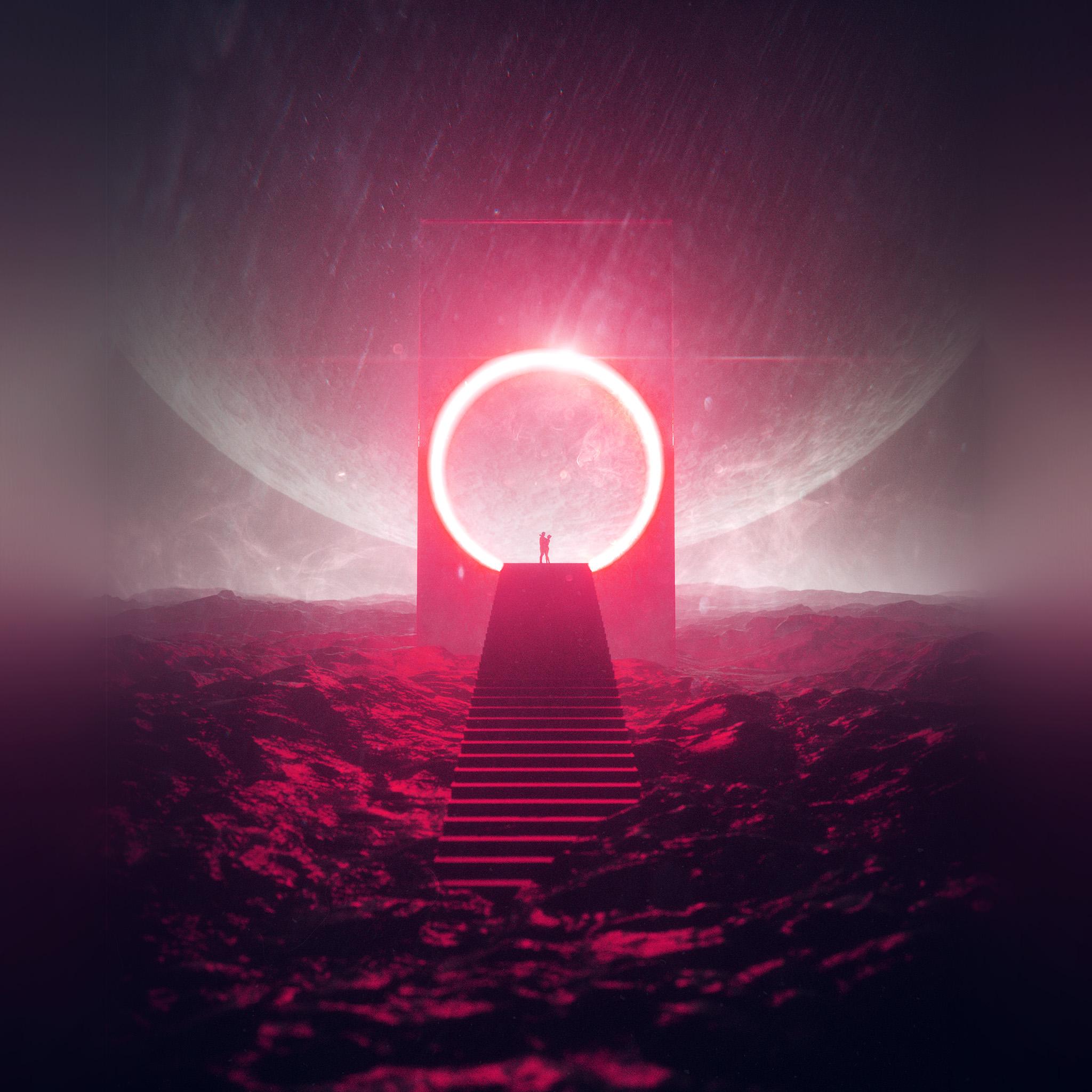 2048x2048 Stuart Space Digital Fantasy Art Illustration Red Wallpaper