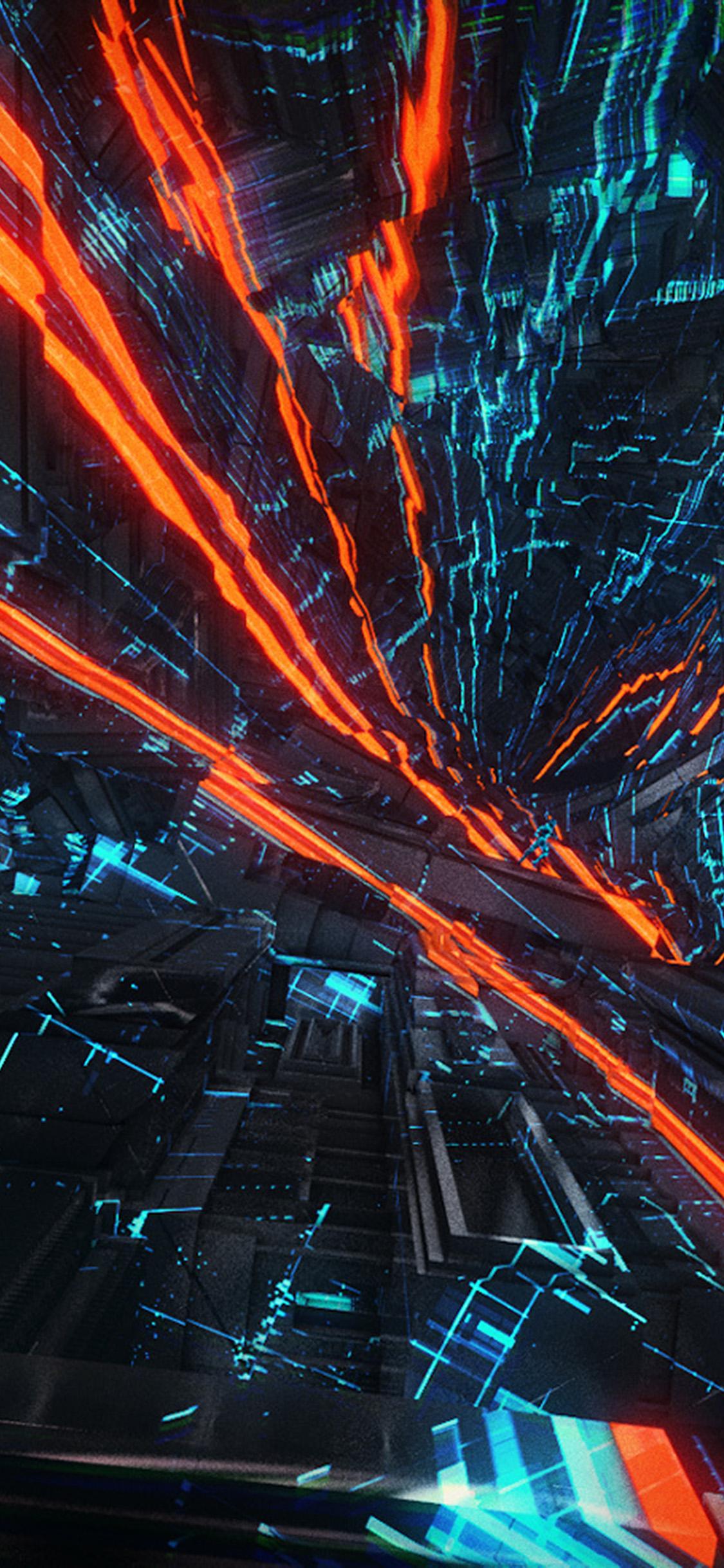 1125x2436 art abstract red space