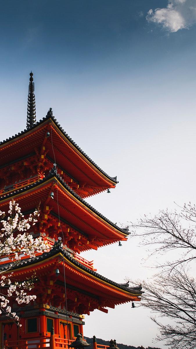 675x1200 Red Pagoda Image Wallpaper