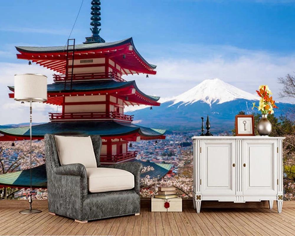 1000x800 Papel de pared Japan Fuji mountain pagoda natural landscape 3D wallpaper, living room bedroom wall papers home decor mural. Wallpaper