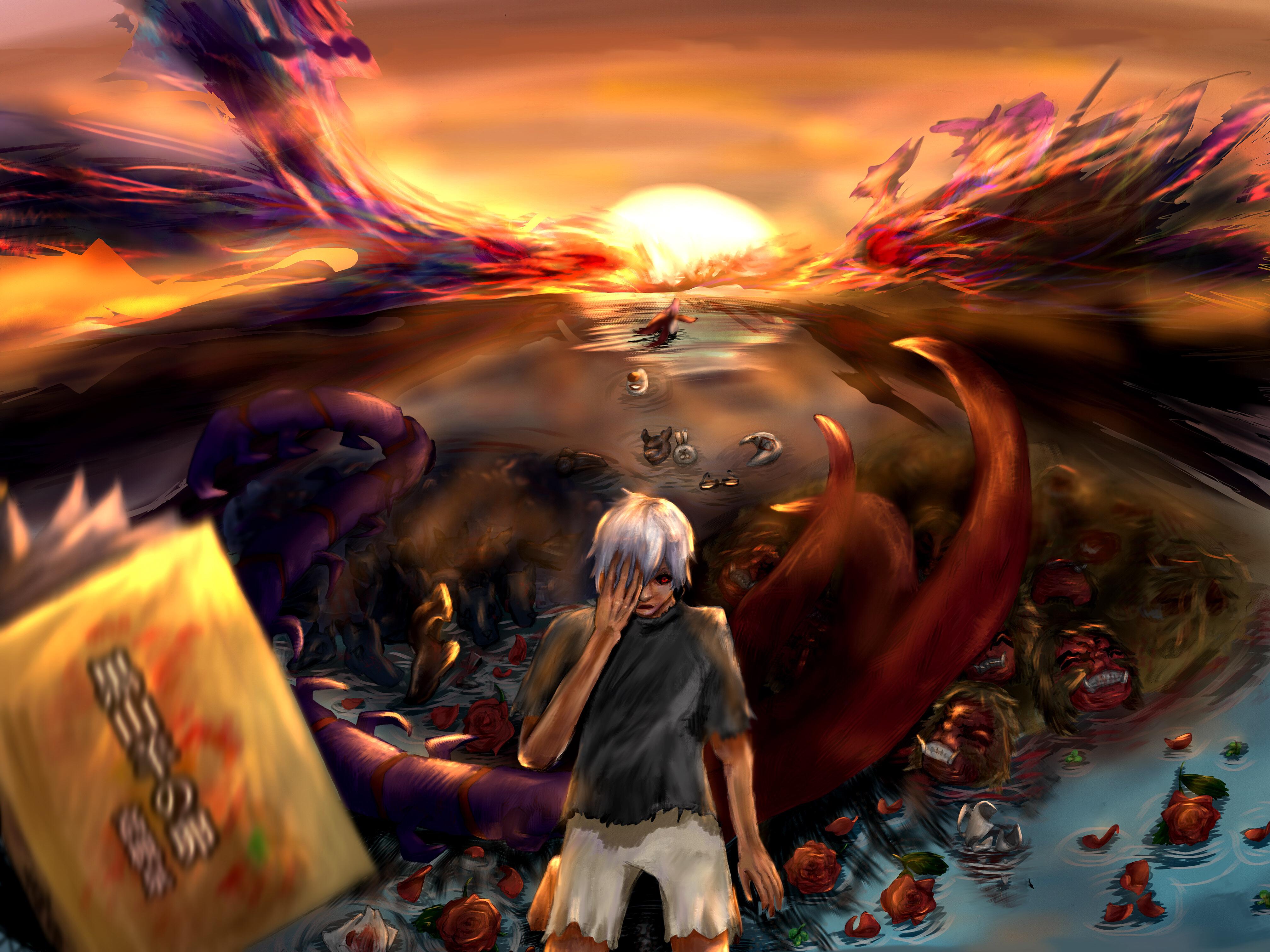 4032x3024 Kagune Tokyo Ghoul Ken Kaneki Mask Sunset HD WALLPAPER For Your XFCE Desktop
