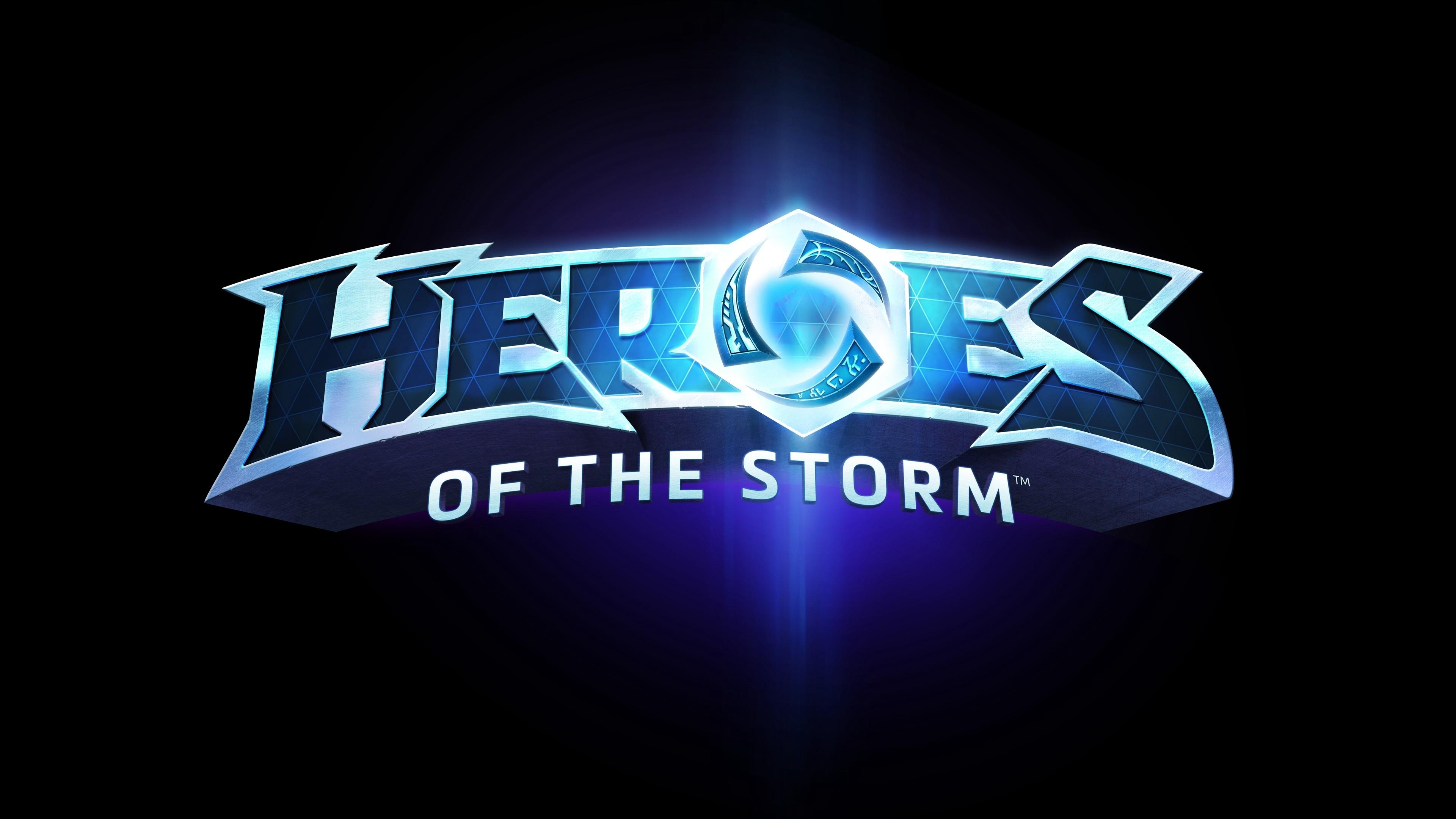 3840x2160 Wallpaper 4k heroes of the storm, blizzard entertainment, blue, logo 4k Wallpaper