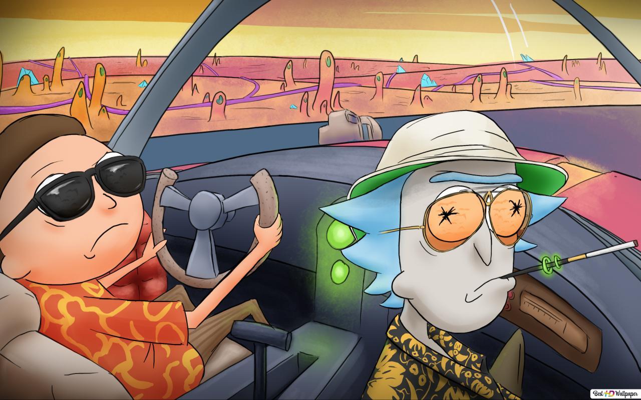 1280x800 rick and morty cool driving HD wallpaper download
