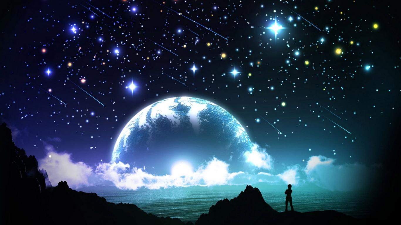 1366x768 Free download Night Sky Stars Moon Wallpaper Photo Good Pix Gallery [1920x1200] for your Desktop, Mobile & Tablet. Explore Night Sky Stars Wallpaper. Night Sky Wallpaper HD, Stars
