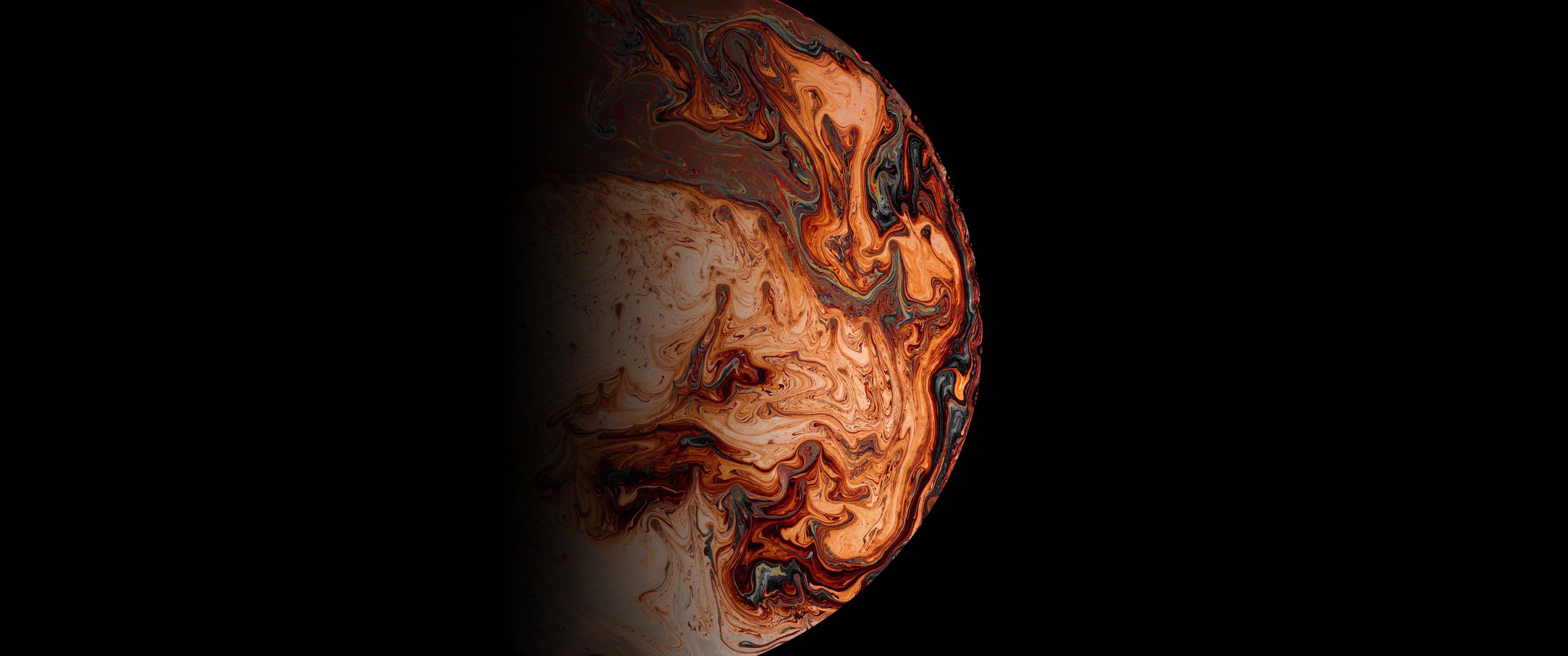 3440x1440 Planet Wallpaper 4K, Astronomy, Outer space, Brown, Black background, Space