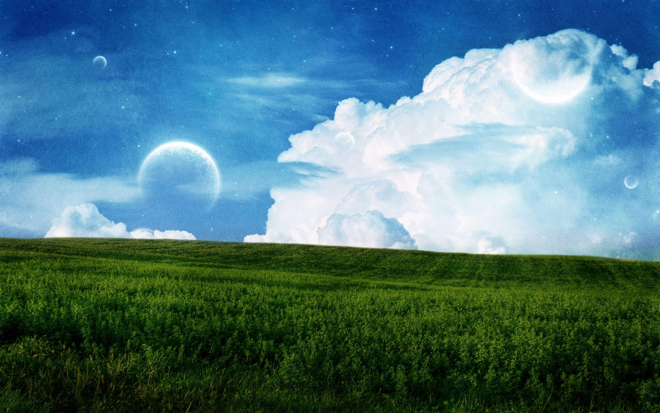 2560x1600 Sky Field Planet Wallpaper. HD Wallpaper. Landscape wallpaper, Planets wallpaper, Field wallpaper