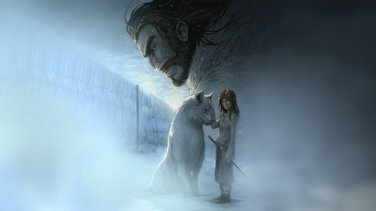 1244x700 Game of Thrones Song of Ice and Fire The Wall Stark Direworf Wolf Drawing wallpaperx1080