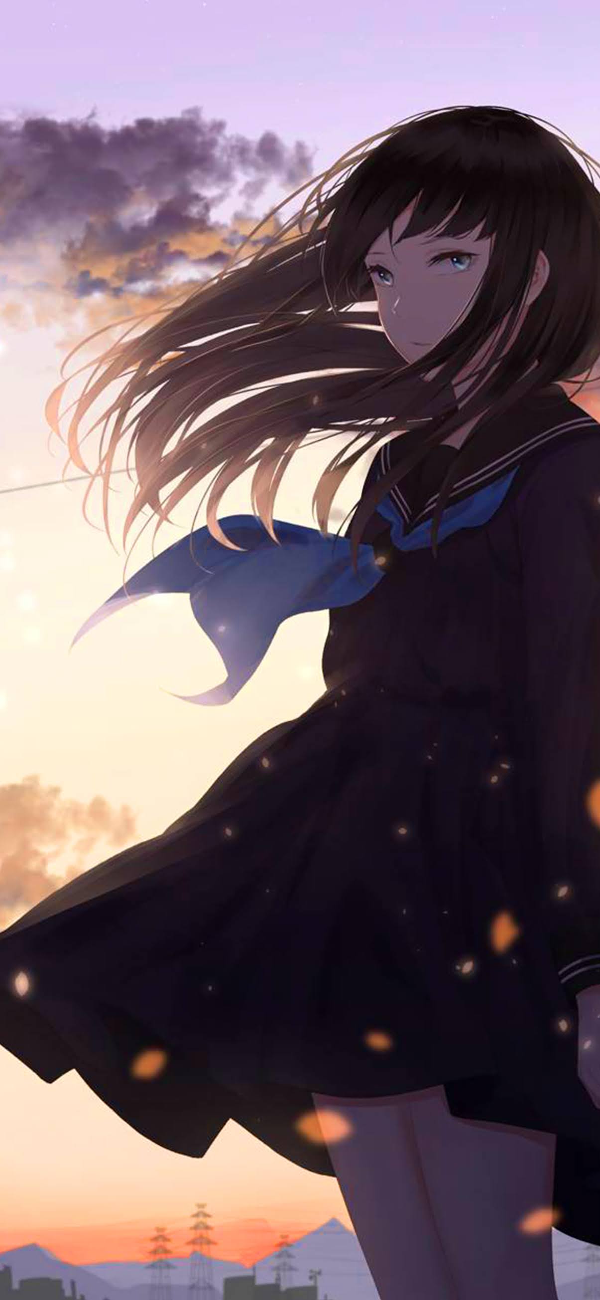 1205x2610 Sad Anime Wallpaper