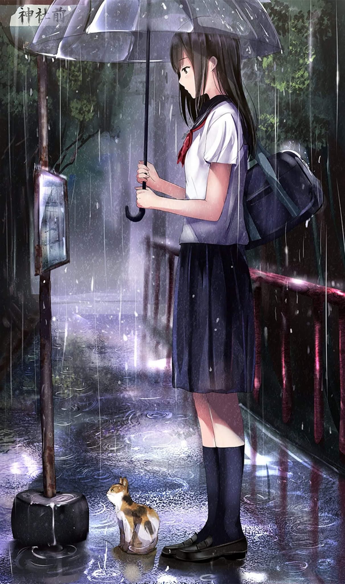 1212x2048 Sad Anime Girl Wallpaper