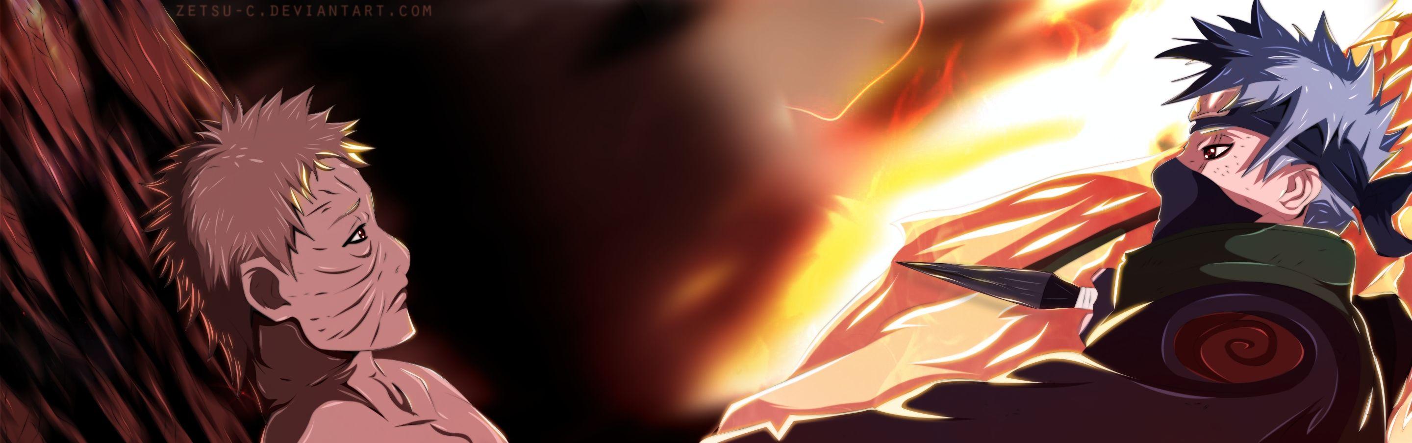 2880x904 Kakashi image Kakashi Hatake and Obito Uchiha HD wallpaper