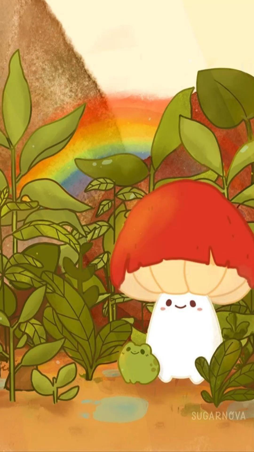 Cute Mushroom Frog Wallpaper Gifts  Merchandise for Sale  Redbubble