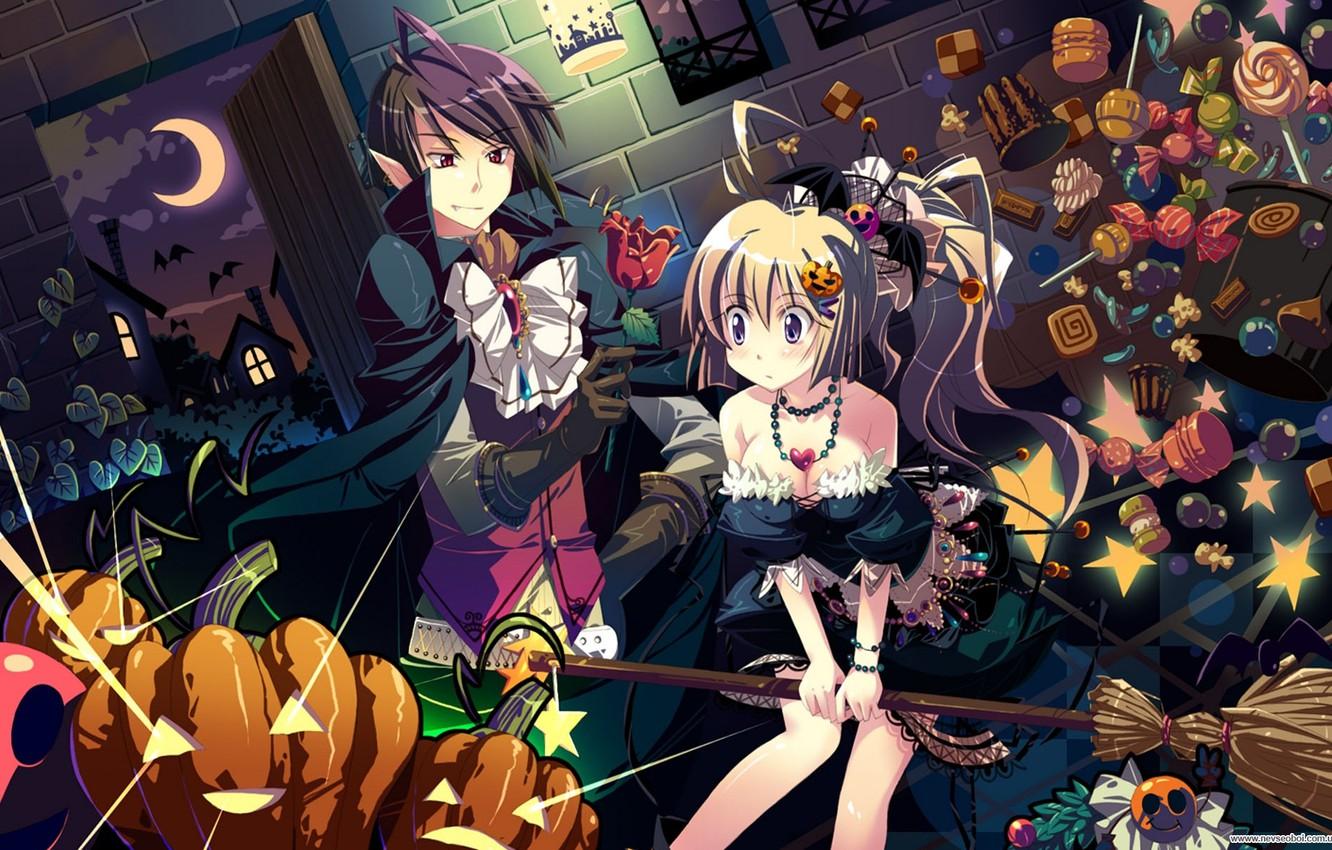 1332x850 Wallpaper anime, candy, vampires, helluin image for desktop, section прочее
