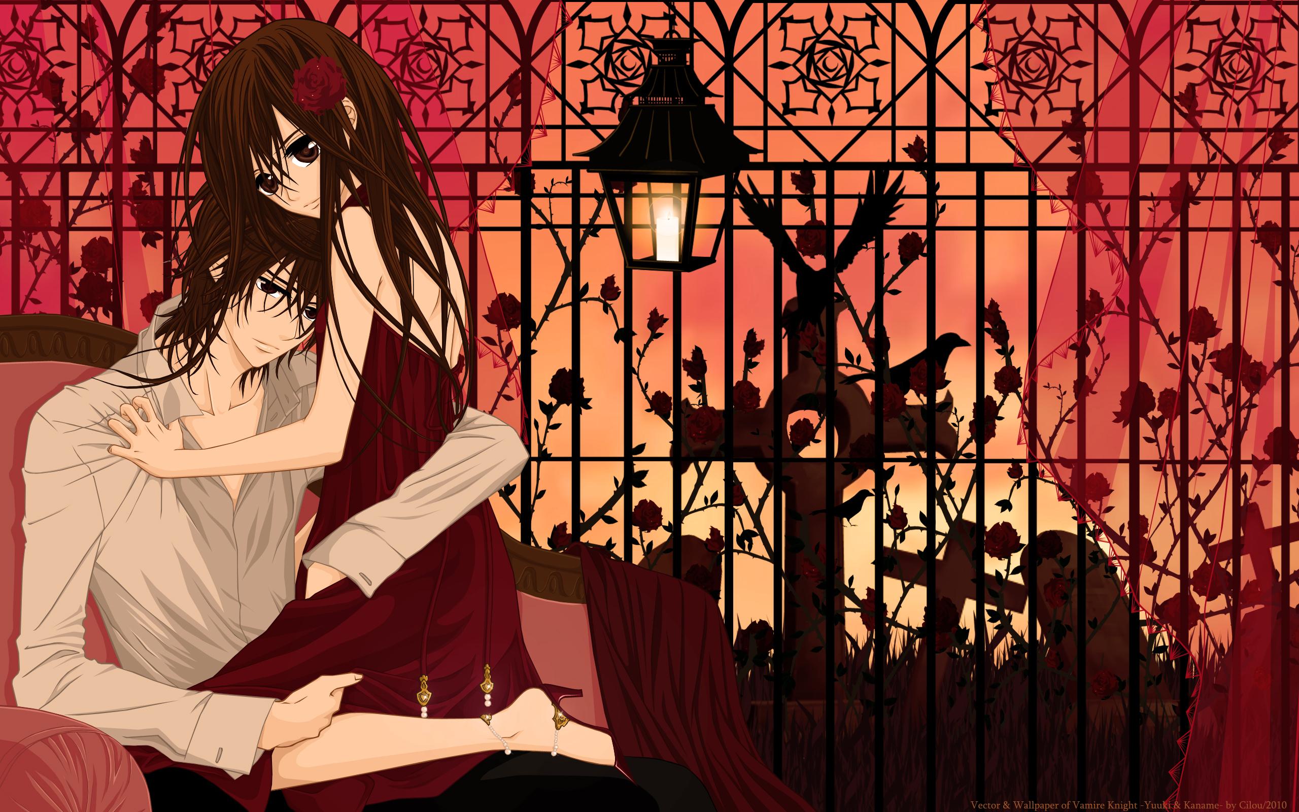 2560x1600 vampire live wallpaper, anime, black hair, long hair, cg artwork, illustration