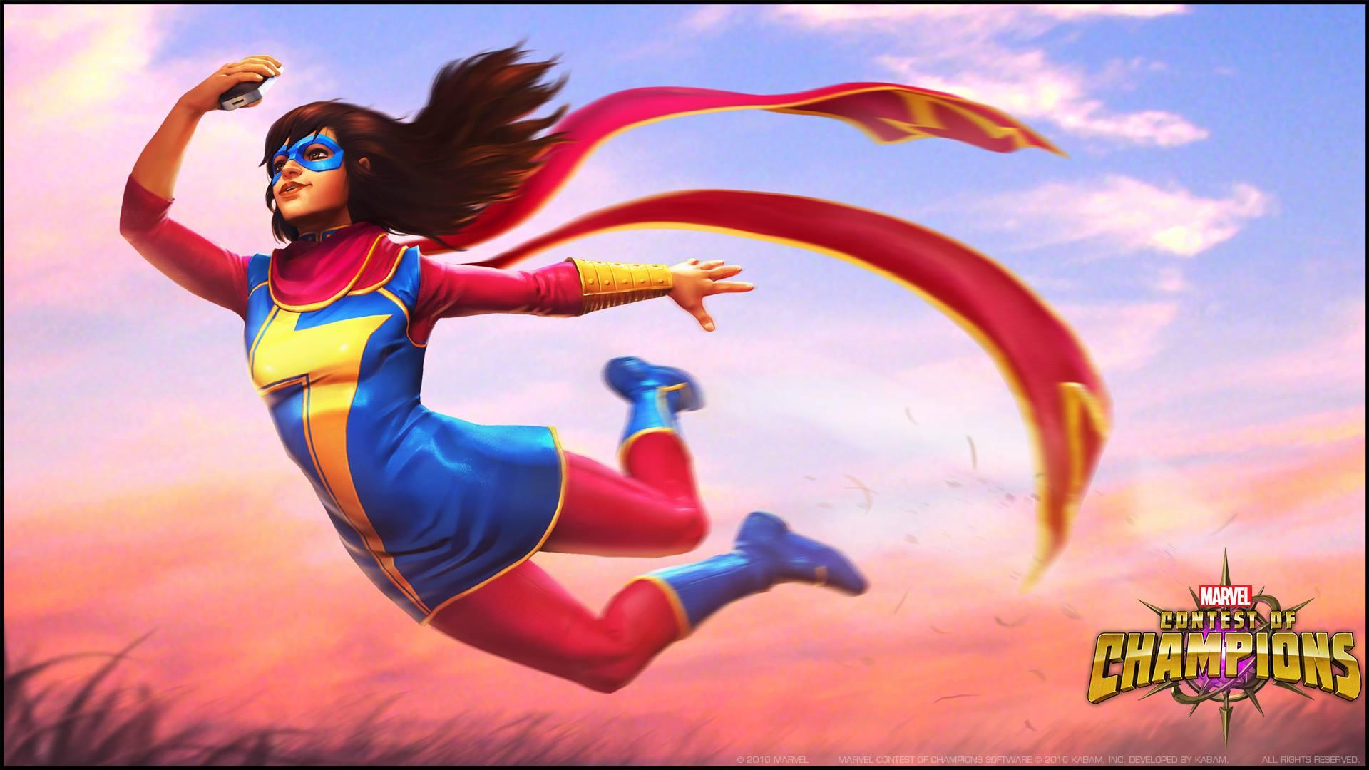 1920x1080 Captain Marvel, MS Marvel, and Kamala Khan Wallpaper