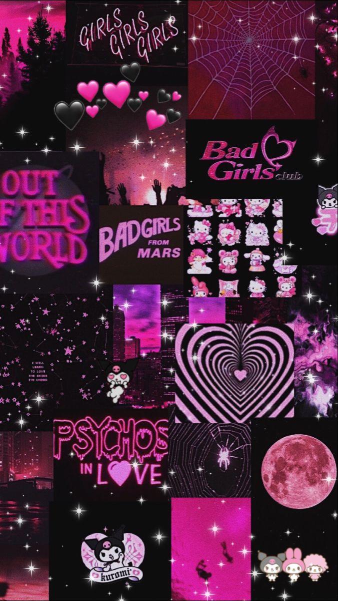 676x1200 pink and black aesthetic wallpaper. Emo wallpaper, Hello kitty iphone wallpaper, iPhone wallpaper tumblr aesthetic