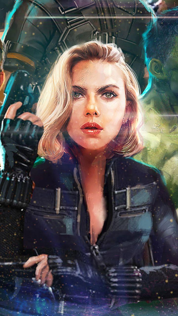 720x1280 Hulk, thor, black widow, Avengers: Infinity war, superhero, art