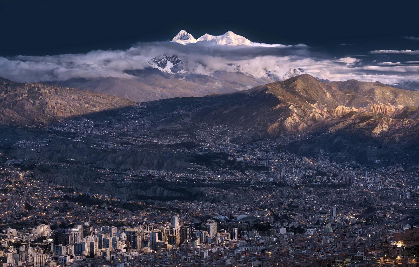 1332x850 Wallpaper mountains, the city, La Paz image for desktop, section город