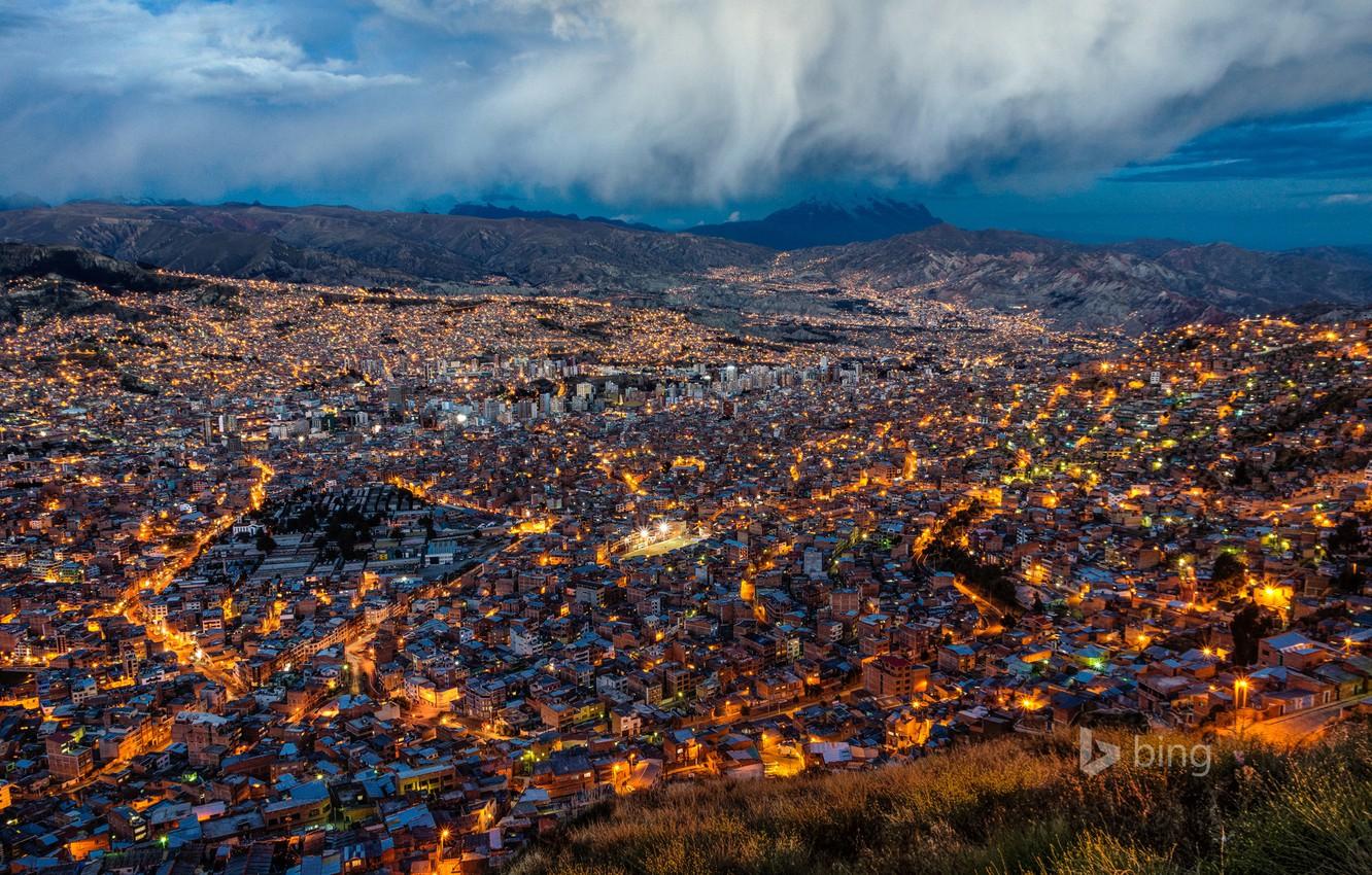 1332x850 Wallpaper the sky, landscape, mountains, panorama, Bolivia, La Paz image for desktop, section город