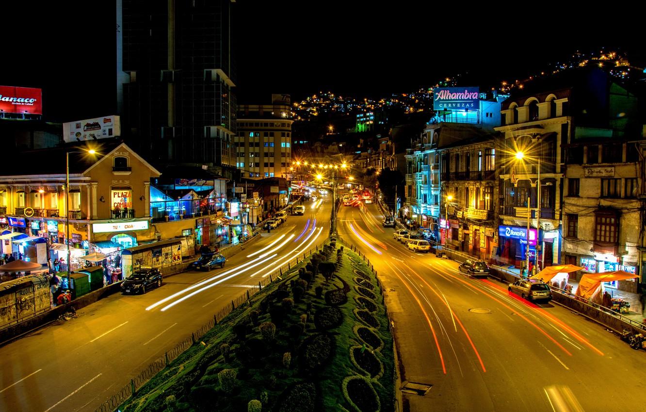 1332x850 Wallpaper Night, Night, Noche, Bolivia, Bolivia, La Paz, La Paz Image For Desktop, Section город