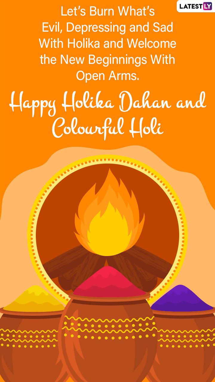 720x1280 Holika Dahan 2021 Greetings, Choti Holi HD Image, Wishes, Messages and Quotes To Send Ahead of Rangwali Holi