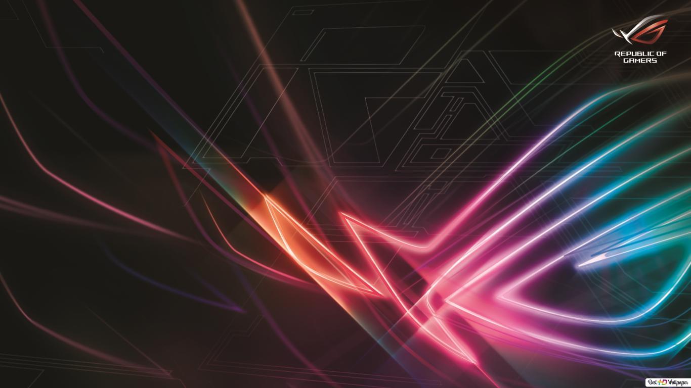 1366x768 ASUS ROG (Republic of Gamers) Logo HD wallpaper download