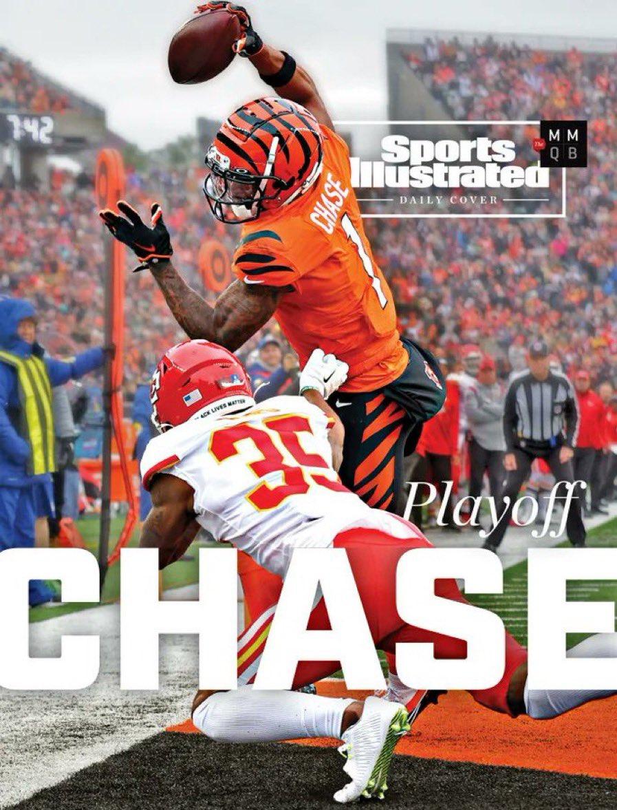 897x1177 James Rapien'Marr Chase is on Sports Illustrated's daily cover after making history against the Chiefs on Sunday