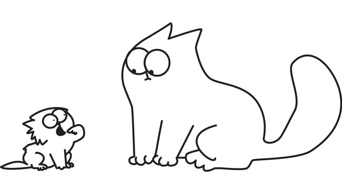 1186x673 Simons Cat Wallpaper. Simon' s cat and the kitten by liebely. Simons cat, Cat coloring book, People coloring pages