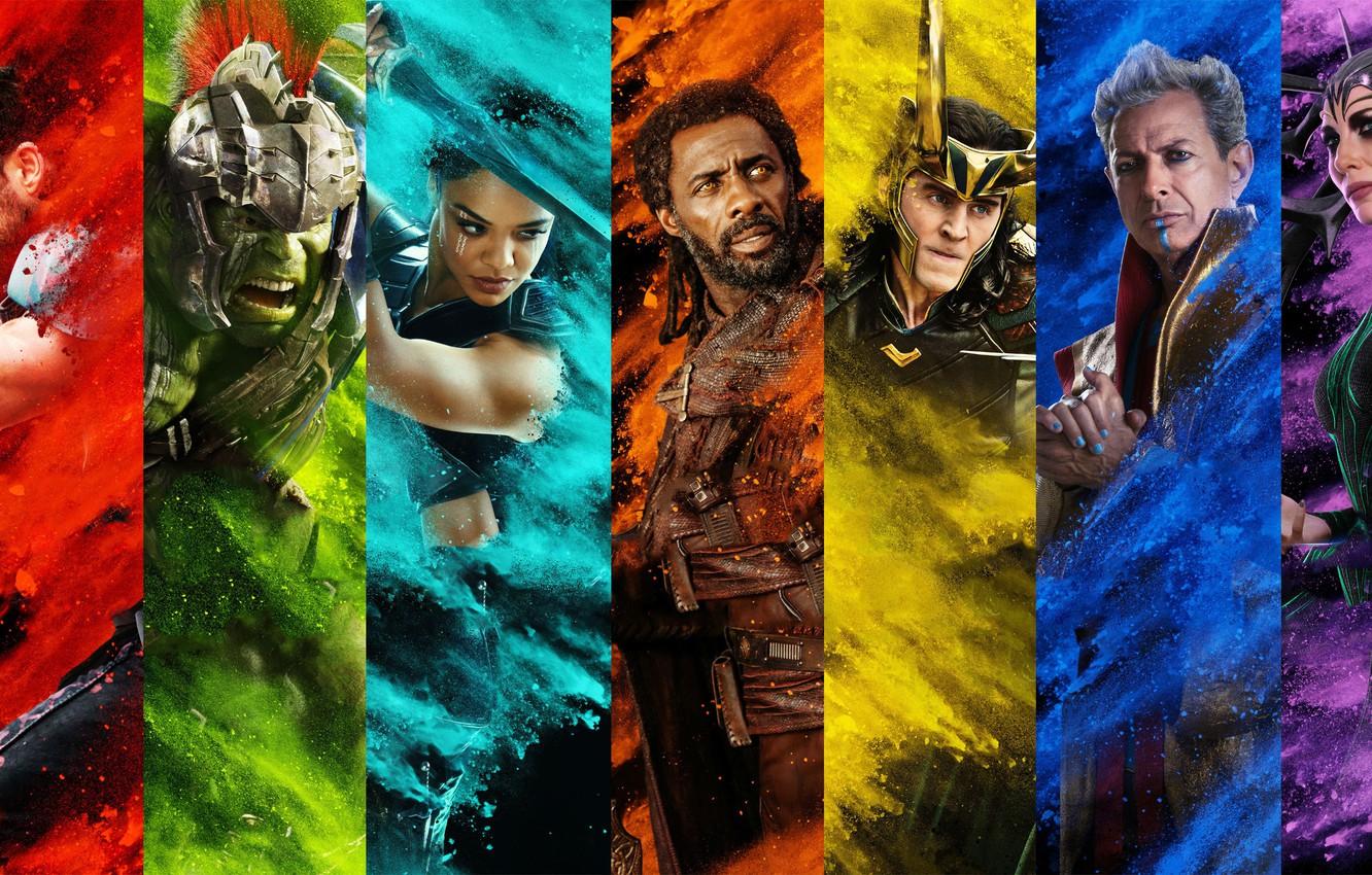 1332x850 Wallpaper fiction, Hulk, Hulk, poster, characters, comic, Thor, Idris Elba, Idris Elba, Chris Hemsworth, MARVEL, Chris Hemsworth, Loki, Tom Hiddleston, Tom Hiddleston, Valkyrie image for desktop, section фильмы