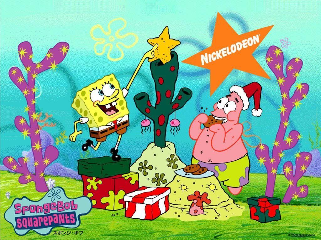 1024x768 Spongebob Squarepants Giáng sinh Phim hoạt hình Nền màn hình rộng