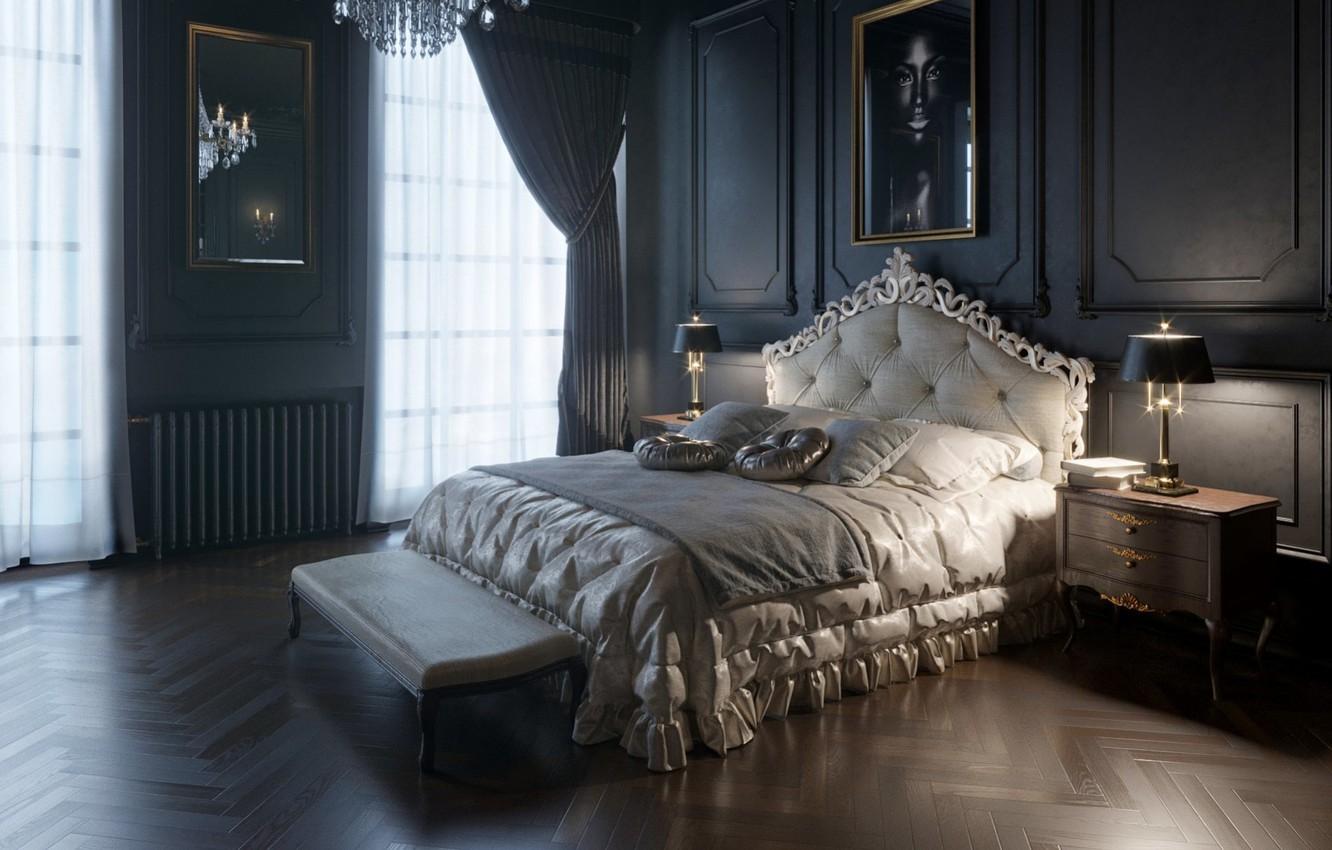 1332x850 Wallpaper design, style, interior, bedroom, gothic style image for desktop, section интерьер