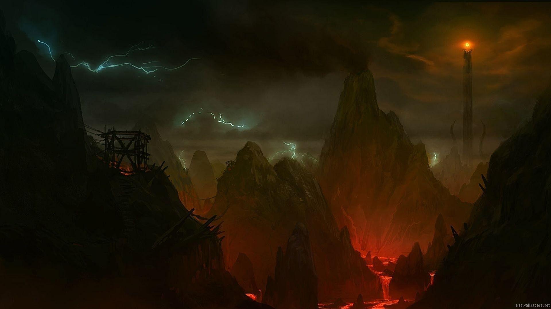1920x1080 Inspirational Barad Dur Wallpaper. Fantasy art, Lord of the rings, Digital wallpaper