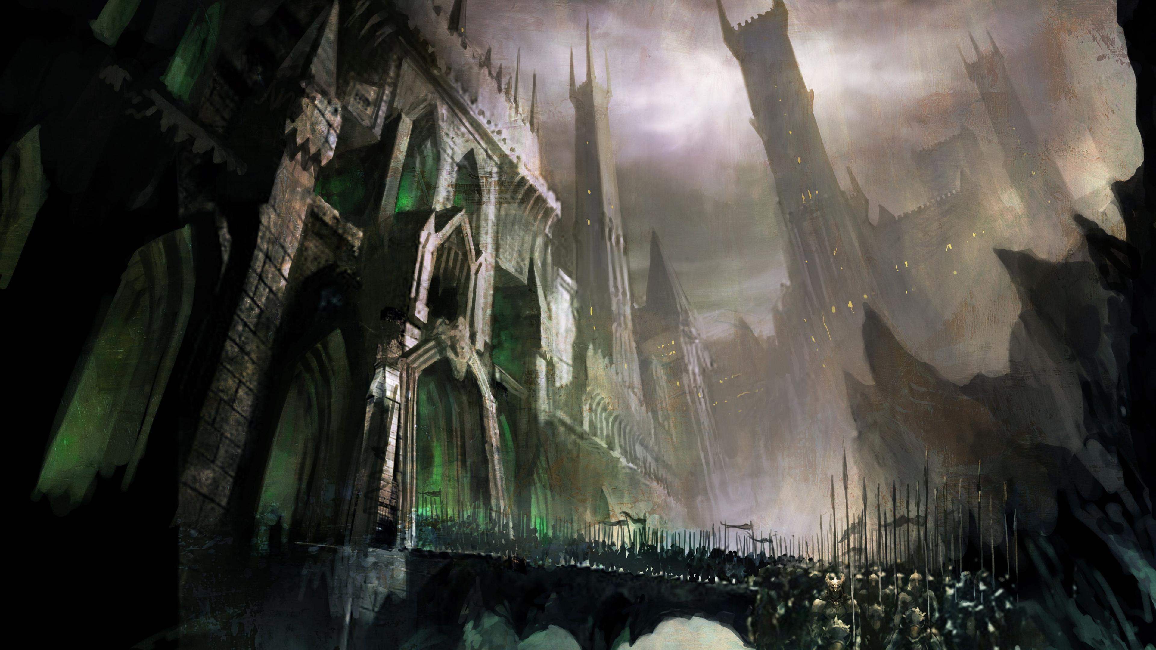 3840x2160 The Lord Of The Rings Fantasy Art Barad Dur Painting Artwork Wallpaper:3840x2160
