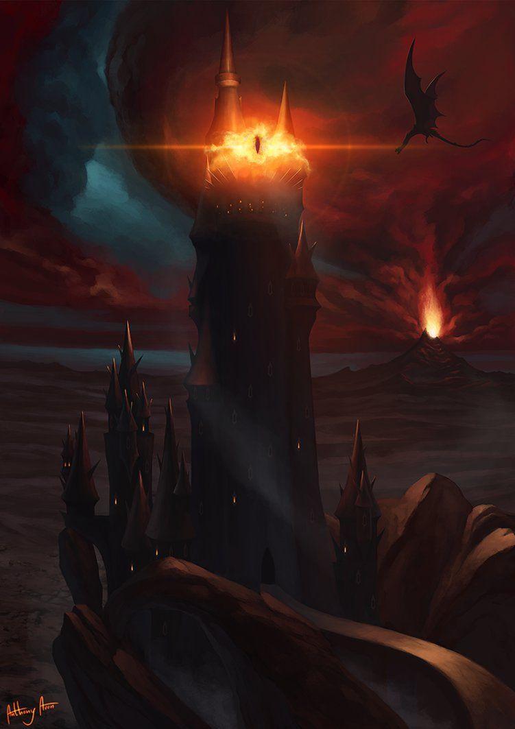 751x1063 The Fortress of Barad dur Mordor. Middle earth art, Barad dur, Fantasy art landscapes