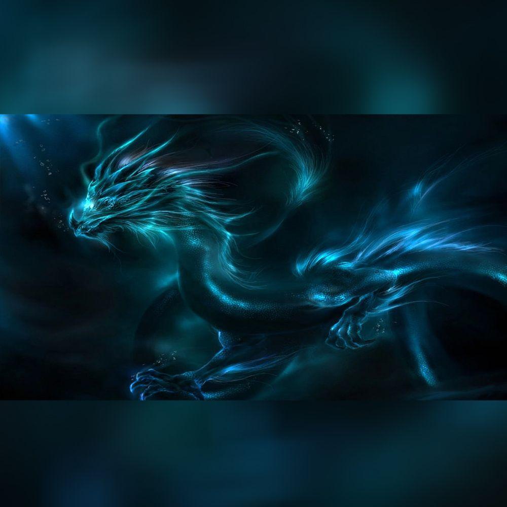 Neon Blue Dragon Wallpaper