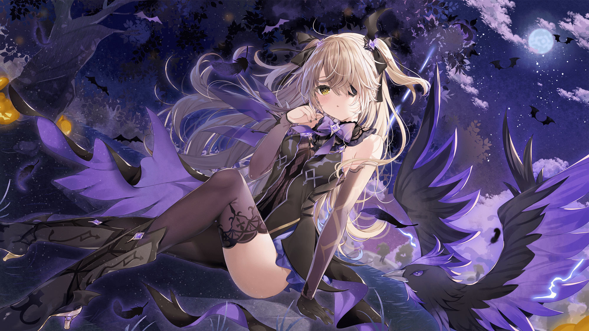 1997x1123 Anime wallpaper genshin impact fischl (genshin impact) oz (genshin impact) mafuyu (chibi21) single long hair 1997x1123 672449 en