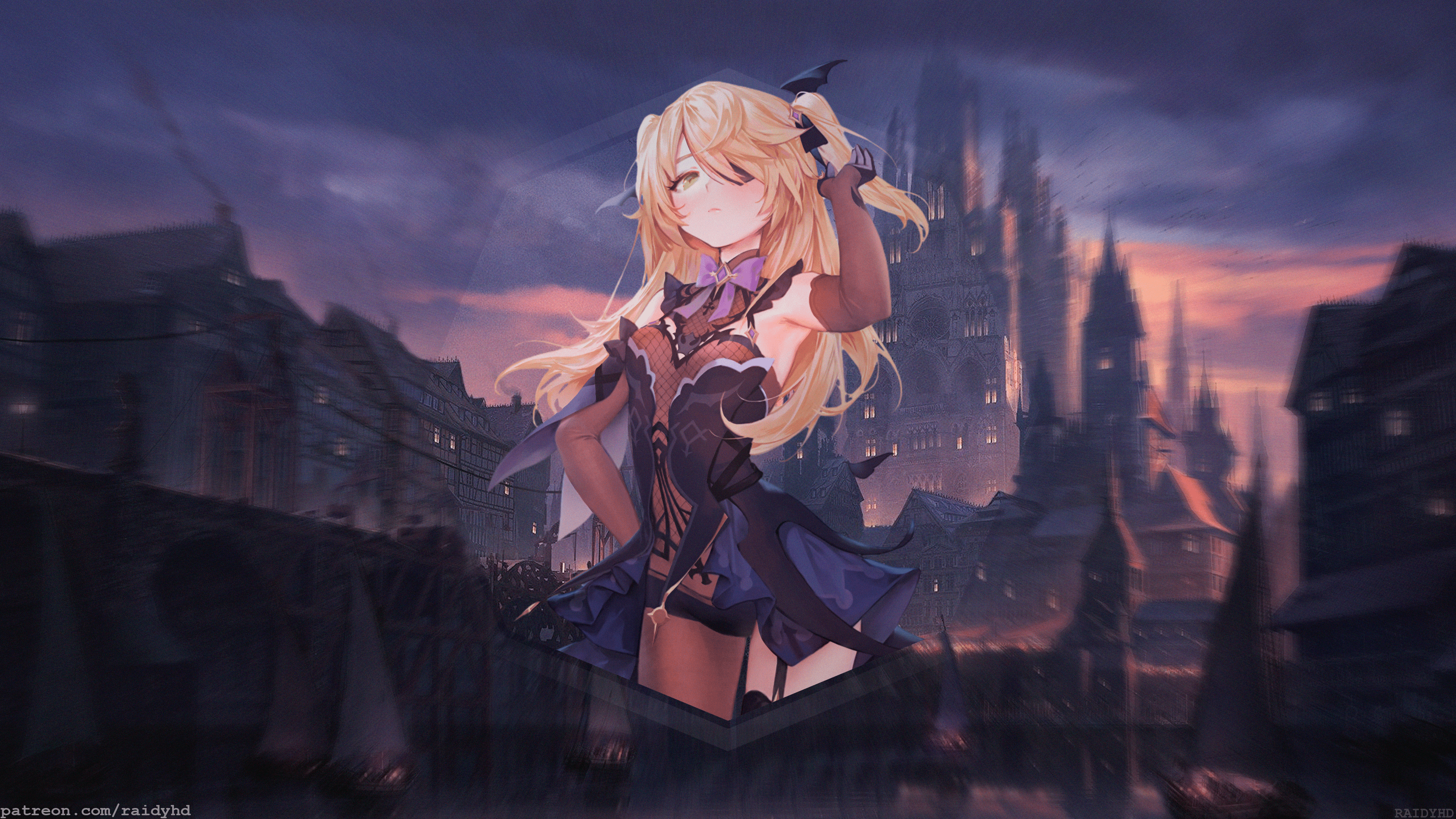 3840x2160 Anime Girls Anime Genshin Genshin Impact Fischl Genshin Impact Wallpaper:3840x2160