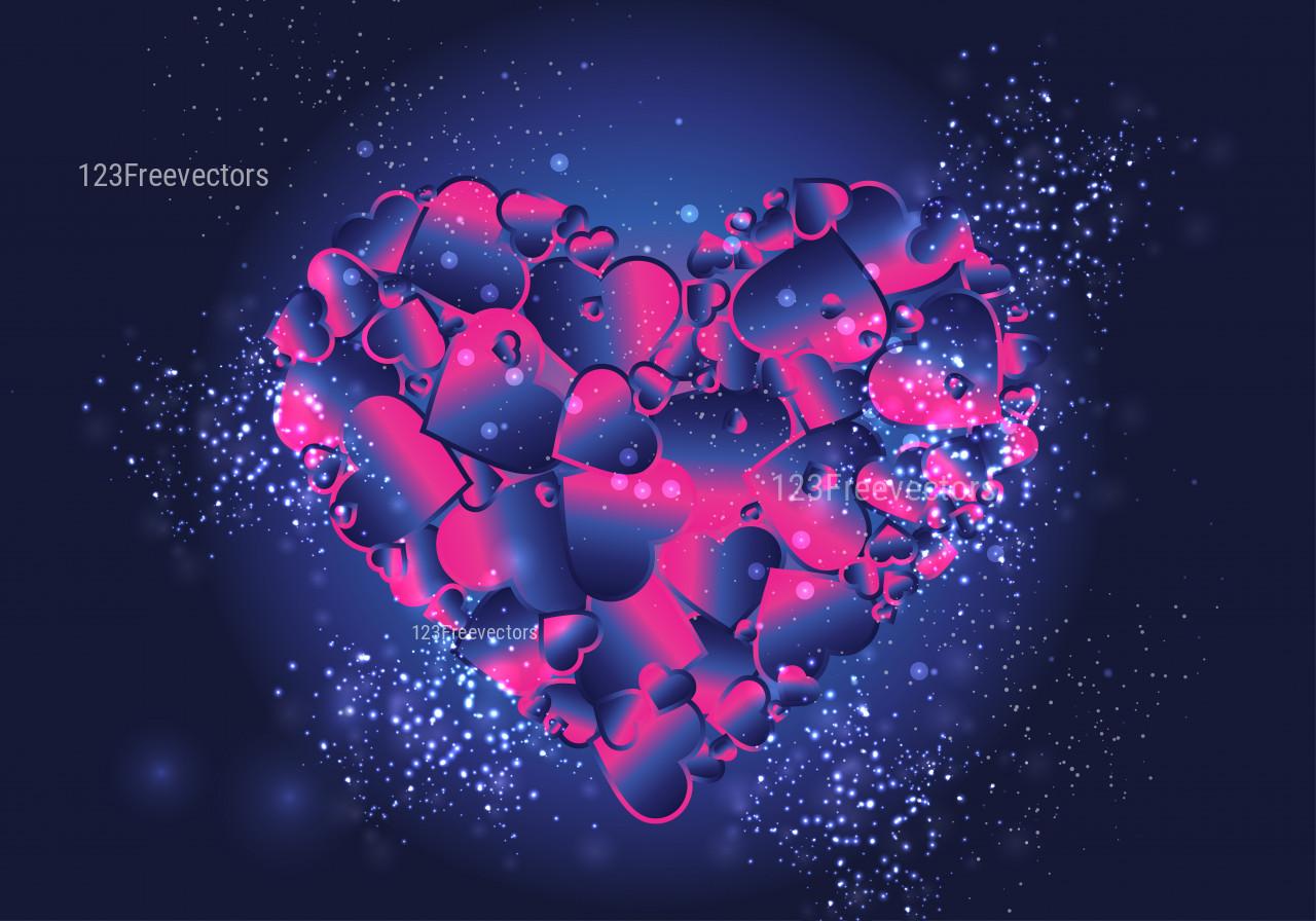 1280x896 Pink and Blue Heart Wallpaper Background