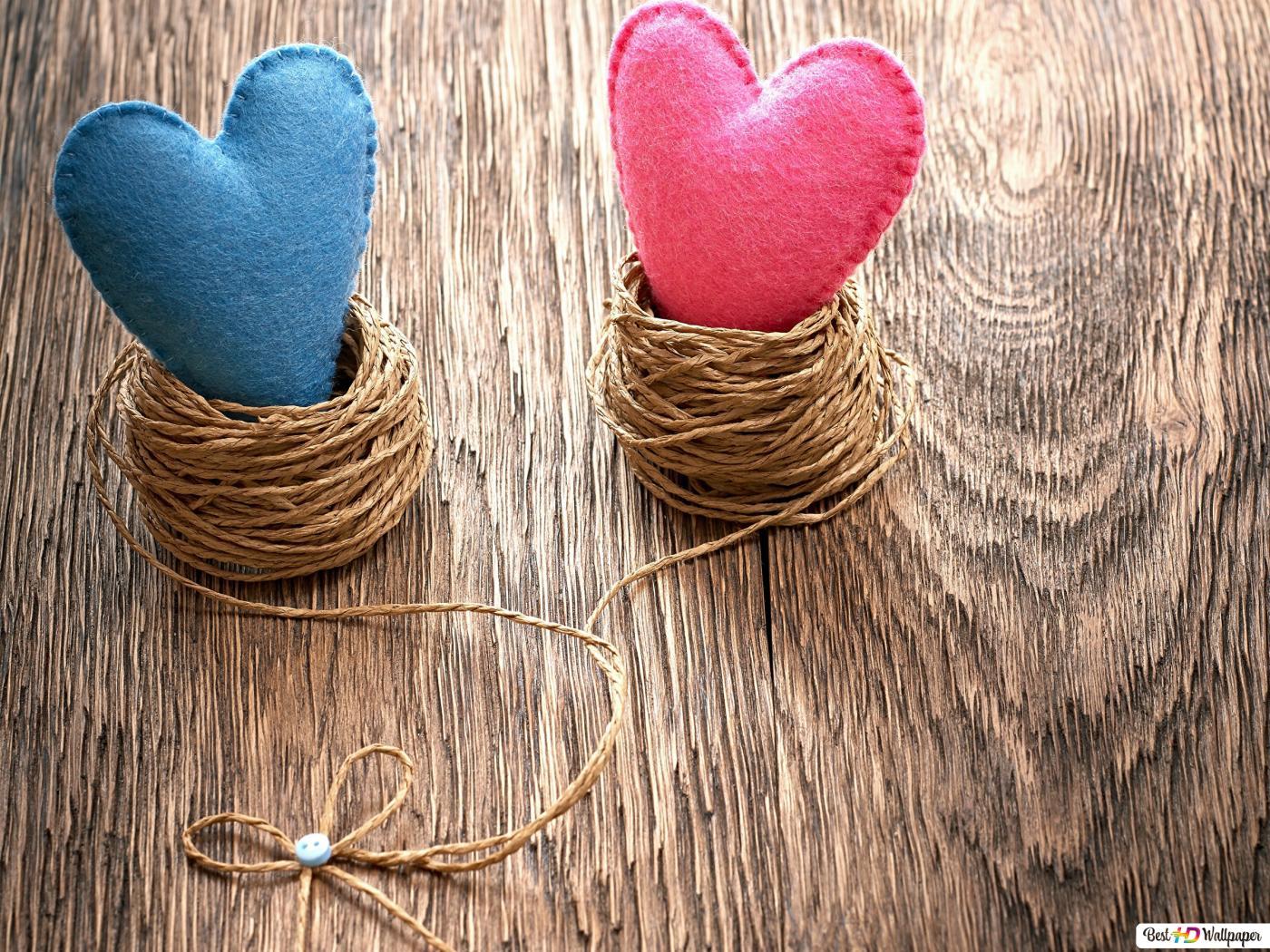 1400x1050 Valentine's day pink and blue hearts HD wallpaper download's Day wallpaper