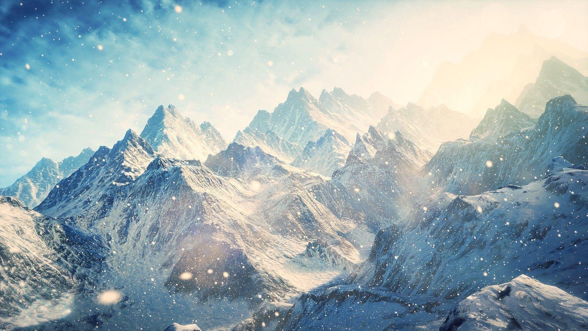 1920x1080 Snowy Mountains Wallpaper