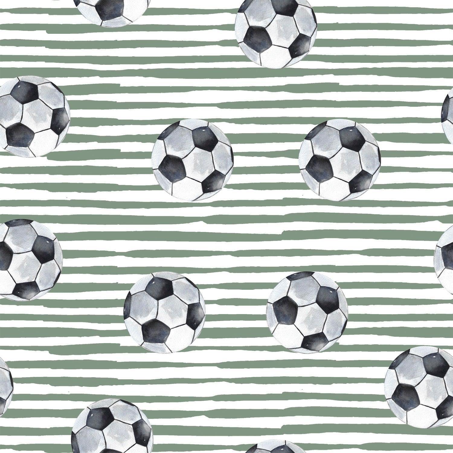 1500x1500 Sage Green Black and White Stripe Soccer Fabric, Sports By Brittney Laidlaw Creek Fabrics